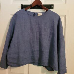 Beaton linen crop top